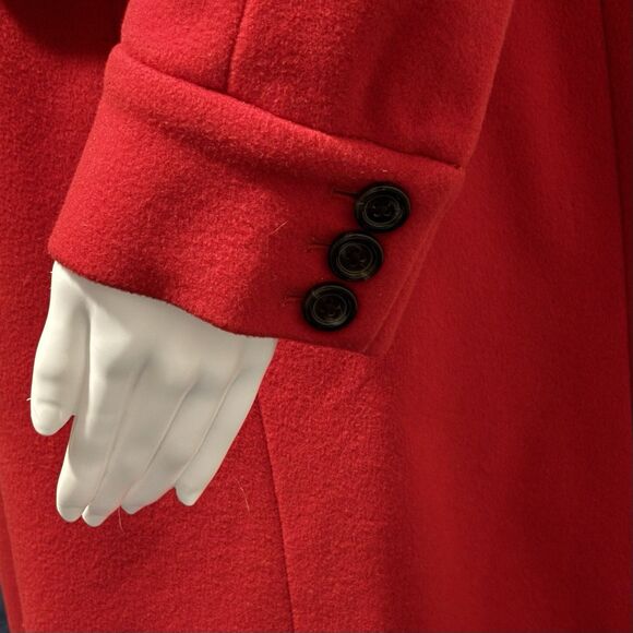 Lands' End Women's Plus Size (16W) Wool-Blend, Red, Lined, 42" Long, Dress Coat - Picture 5 of 13